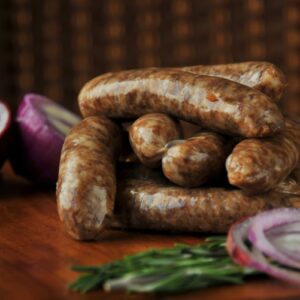 Our traditional pork links with the addition of carmElised onions.