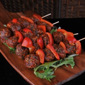 Mini meatballs with and African flavour glaze.