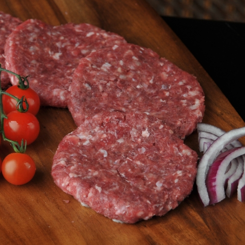 A 3oz burger. 100% ground beef with a hint of onion. 1866